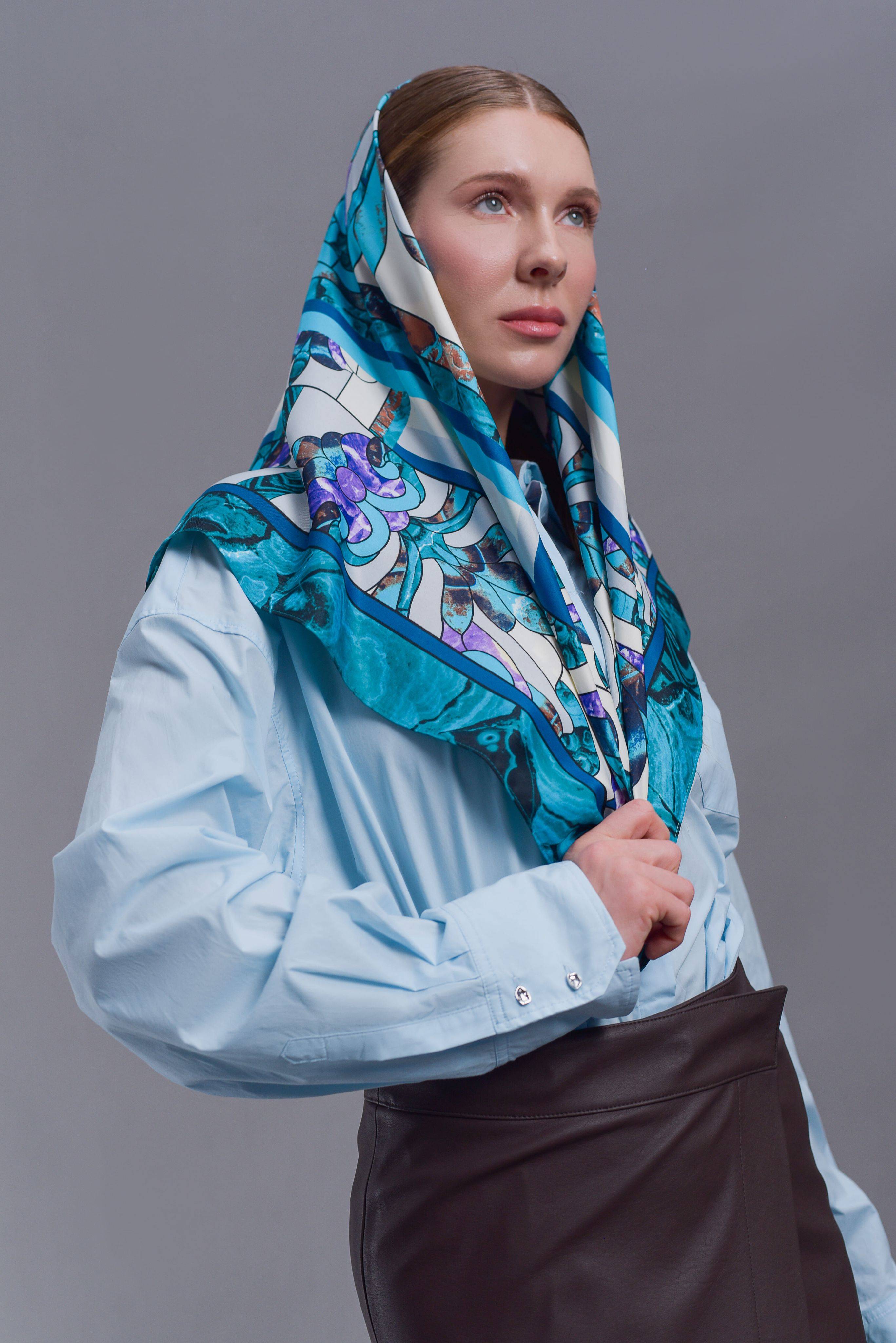 Scarf Russian in Fashion - Stone Flower #9
