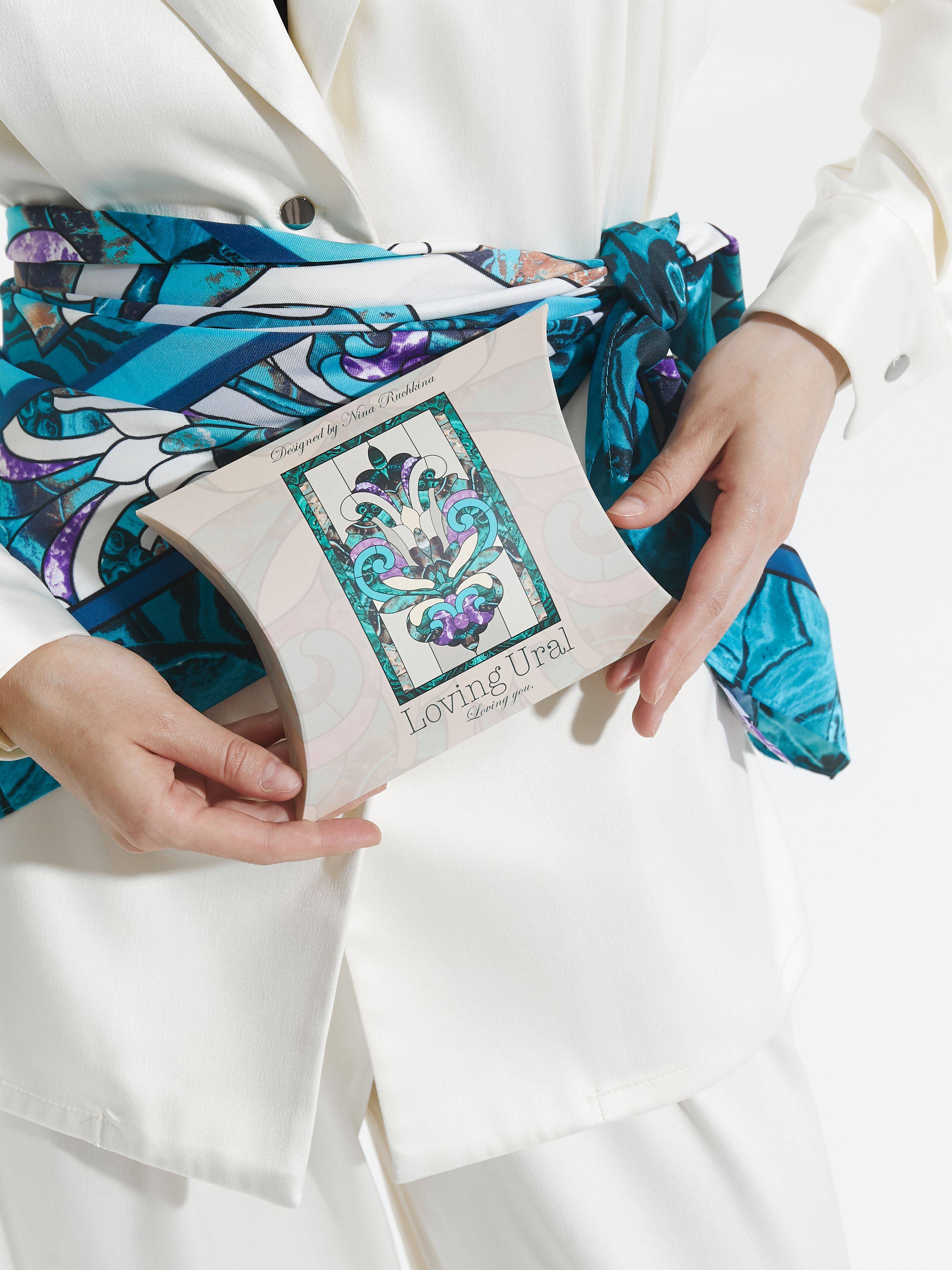 Scarf Russian in Fashion - Stone Flower #7