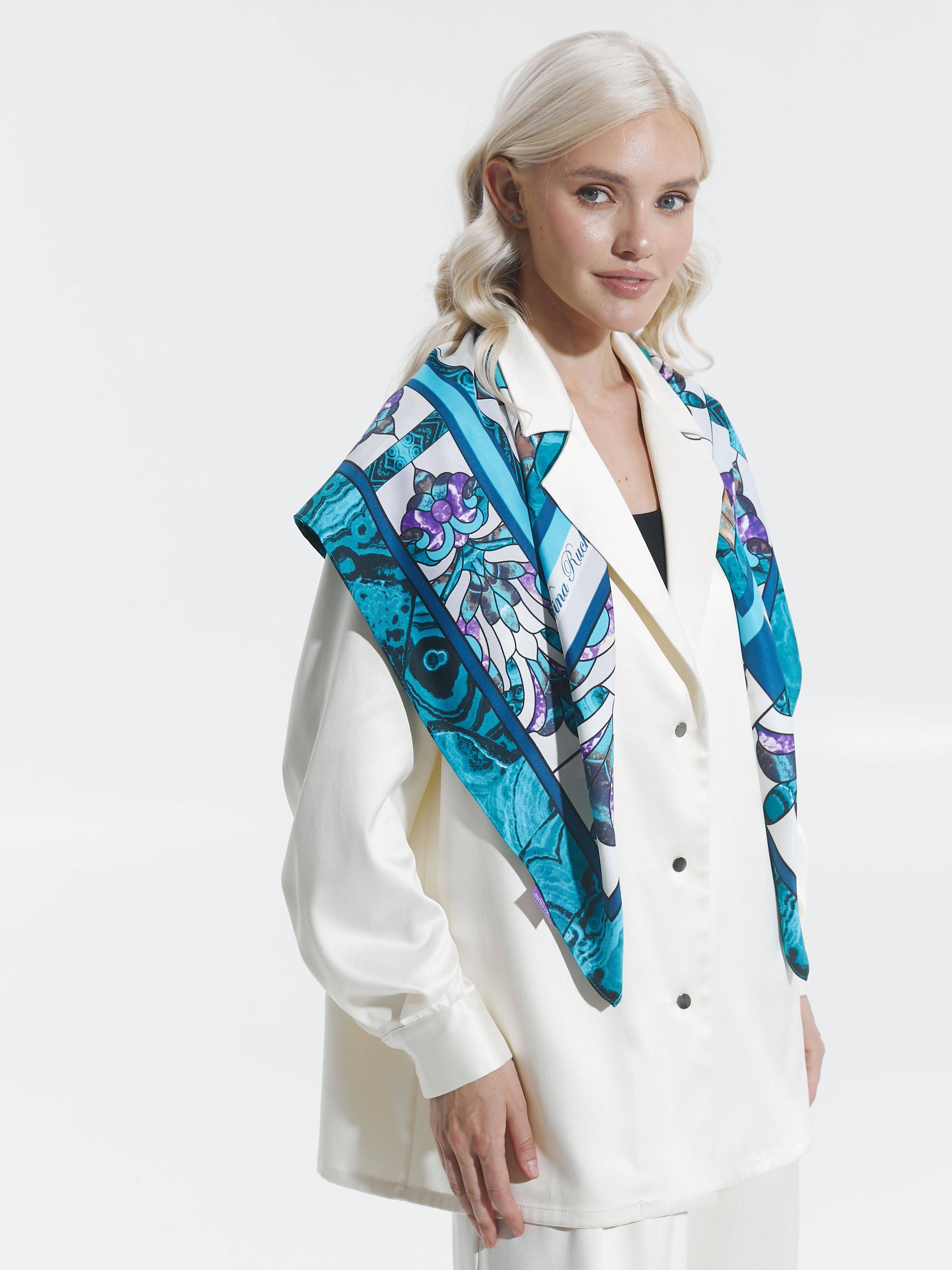 Scarf Russian in Fashion - Stone Flower #3