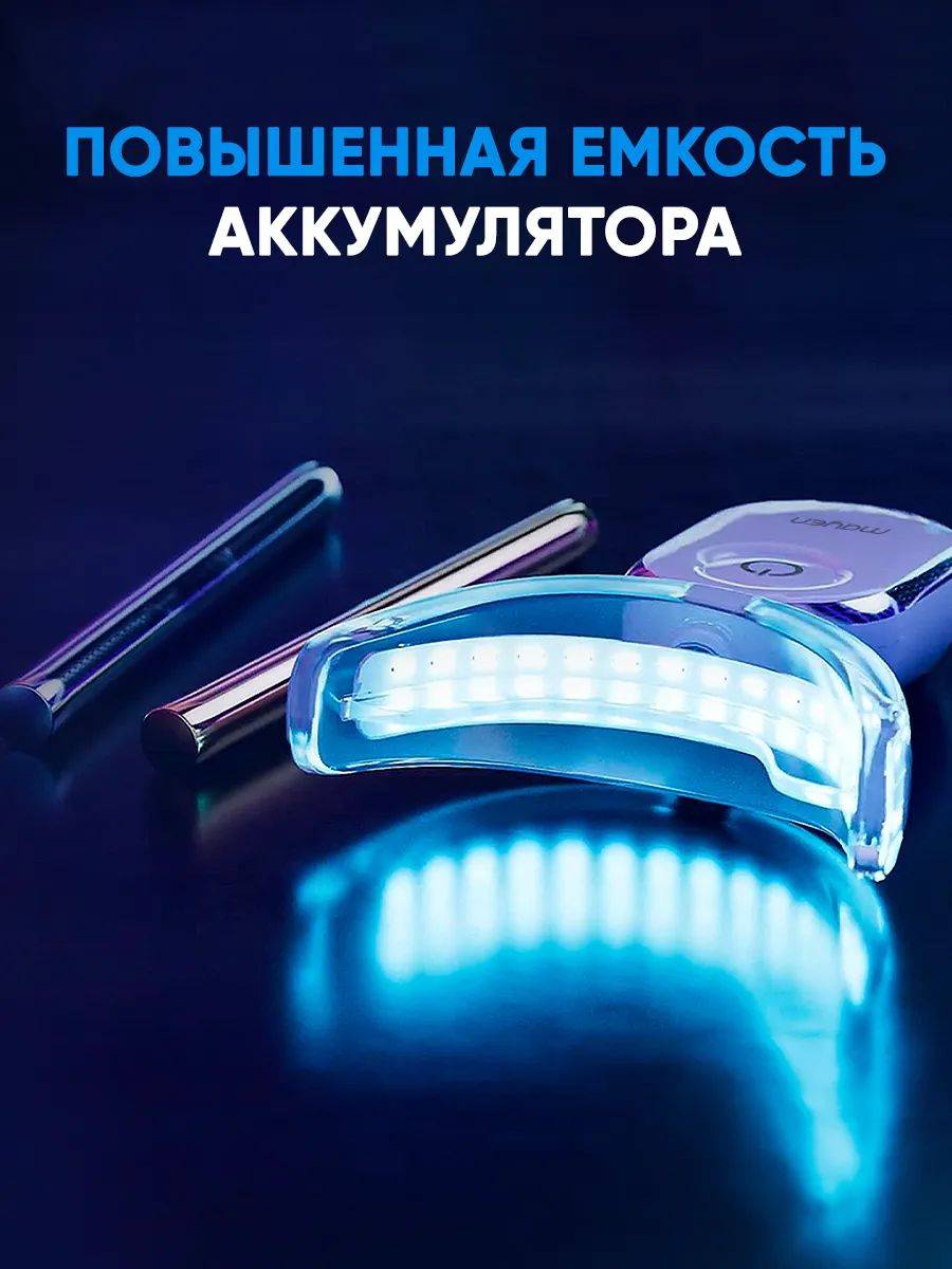 MAYEN LuxGlitzer Pro10 Whitening System with LED Cap, 4 Gels, Silicone Cap #16