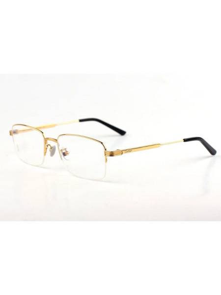 Cartier CT0348O Pure Titanium Semi-Rimless Eyeglass Frame, Gold, 55mm