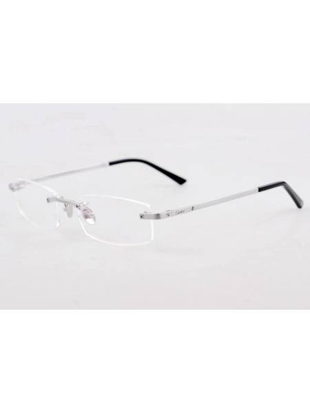 Cartier CT0087O Titanium Eyeglass Frame Silver Unisex
