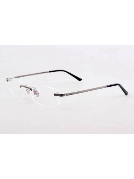 Cartier CT0087O Titanium Eyeglass Frame for Men and Women, Gray, 55mm