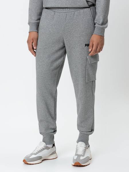 PUMA ESS Cargo Pants, Medium Gray Heather, Size S (46)