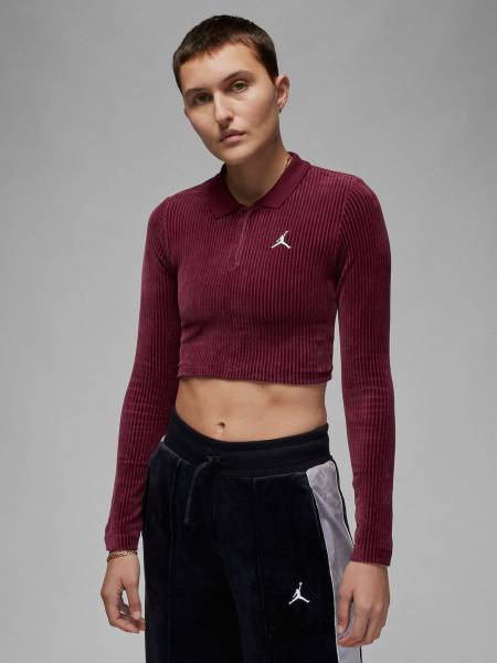 Jordan Women's Long Sleeve Top W J Ls Vlr Top Cherrywood Red