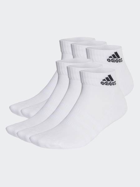 C Spw Ank 6P Men's Sports Socks, White/Black, Size L (43-45), 6-Pack