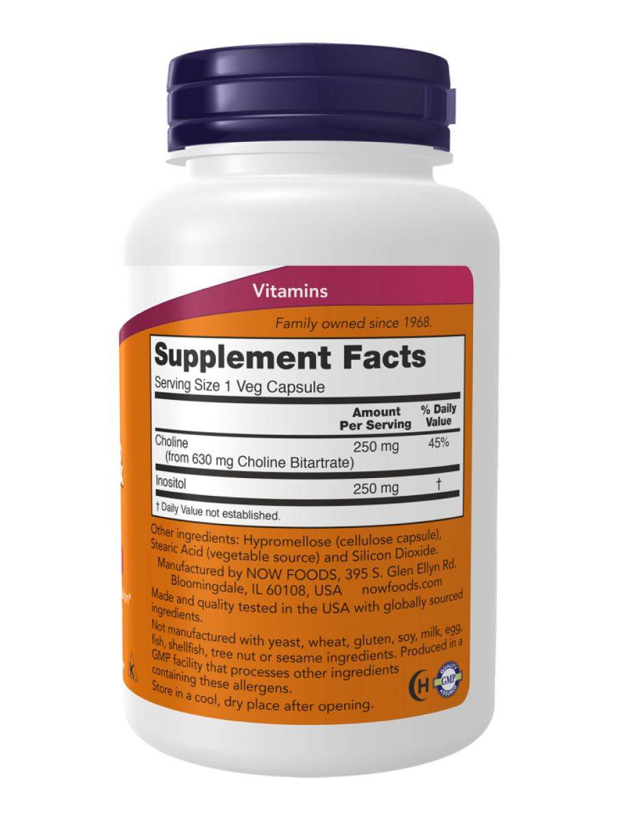 NOW Choline & Inositol 100 Capsules (1142 mg each) #3
