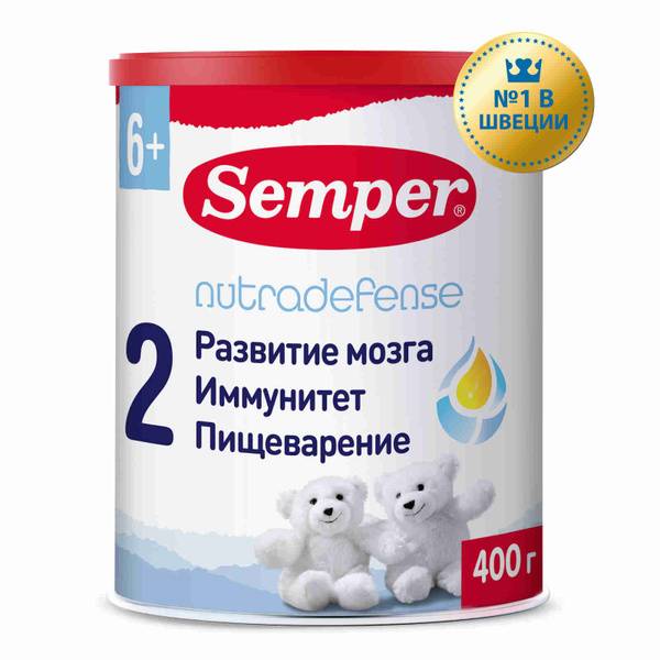 Semper Nutradefense Baby 2 Infant Formula Stage 2 from 6 Months 400 g Tin Can