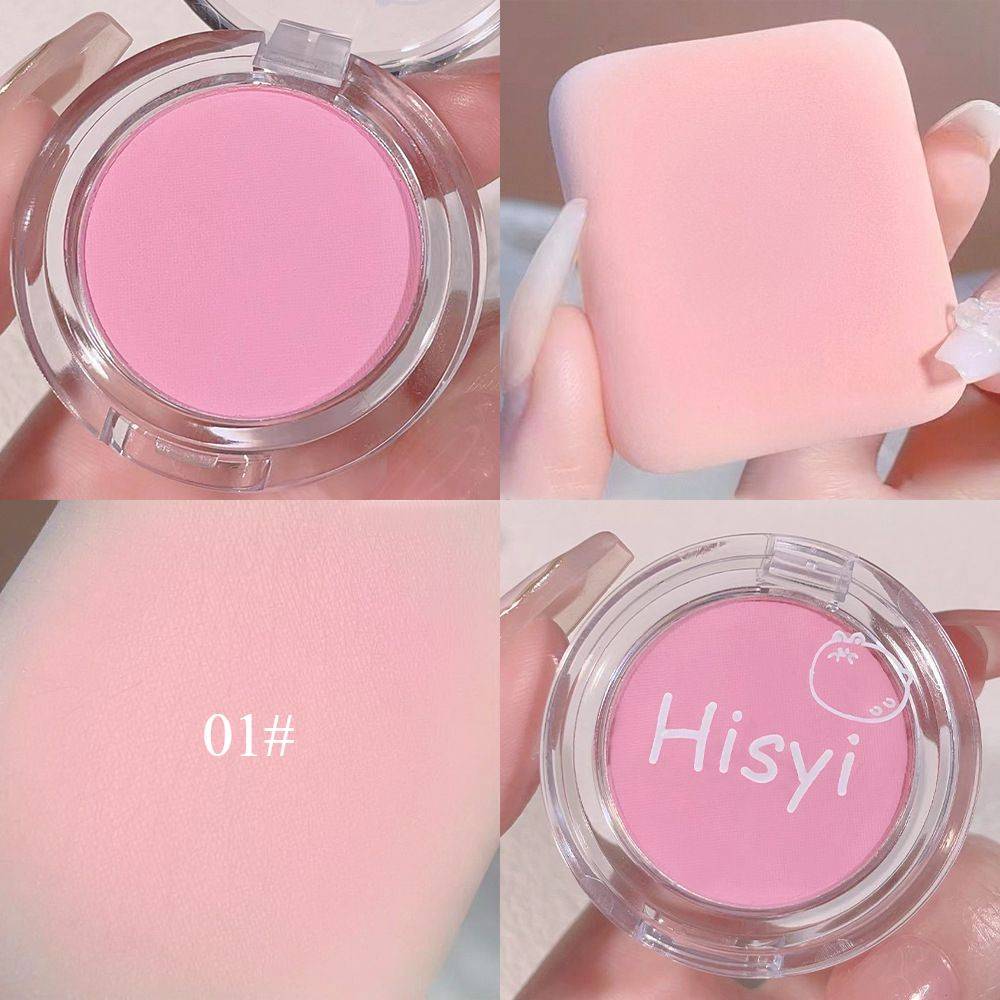 Gyiop Matte Blush with Soft Glow Effect, Powder Pink, 1.5g