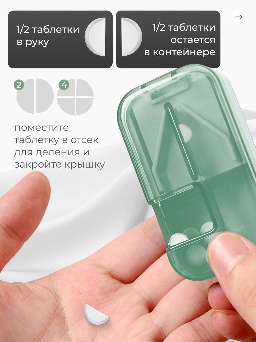 Turquoise Universal Pill Splitter and Organizer Case #2
