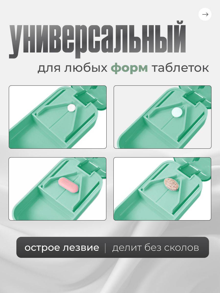 Turquoise Universal Pill Splitter and Organizer Case #4