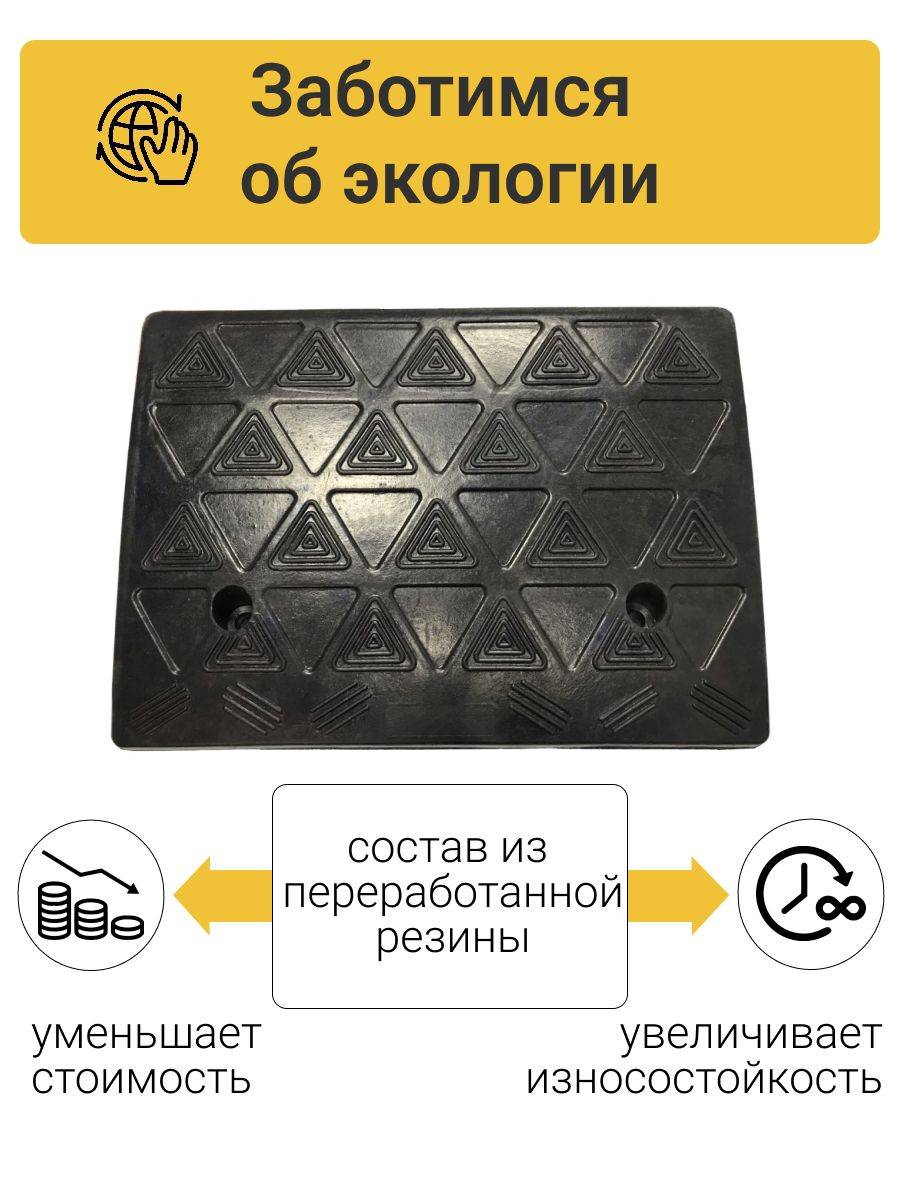 Tekhnologiia SR-140-1 Rubber Curb Ramp with Cable Channel – Middle Section (No Stickers) #4