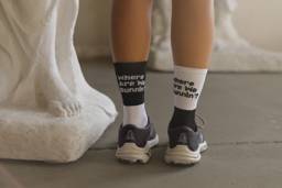 IN RUN WE TRUST Running Socks, Black and White, Sizes 38–41 #1