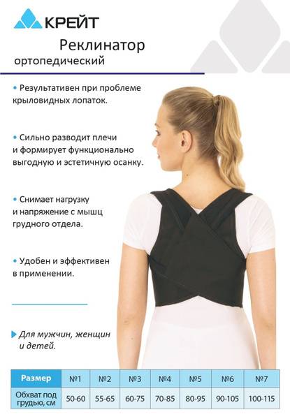 Kreit Reclinator Posture Corrector – Winged Scapula Support, Size 1