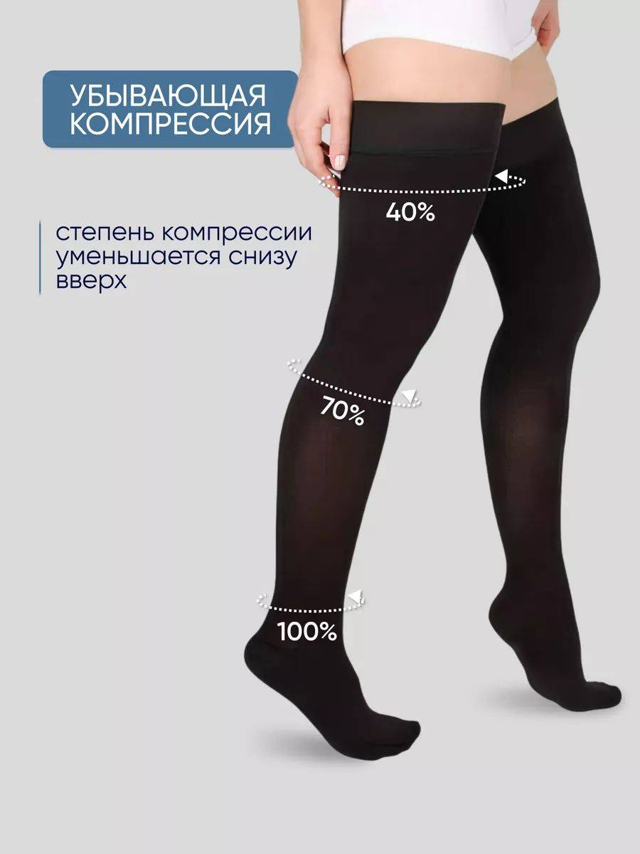 IDEALISTA ID-300 Compression Socks, Black, Class 2 Compression, 1 Pair #3