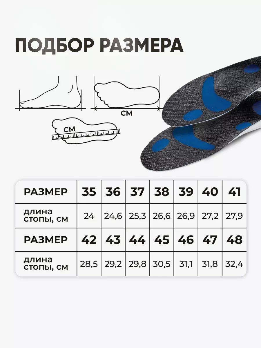 ORTO Optimum Blue Orthopedic Insoles, Size 48 (32.5 cm), Antibacterial Memopur for Men and Women #5