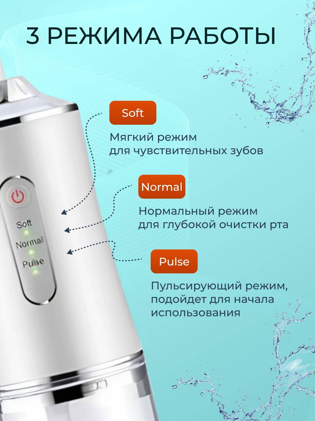 NEXIMATECH Portable Oral Irrigator — White/Transparent, 4 Nozzles, 230 mL Tank #2
