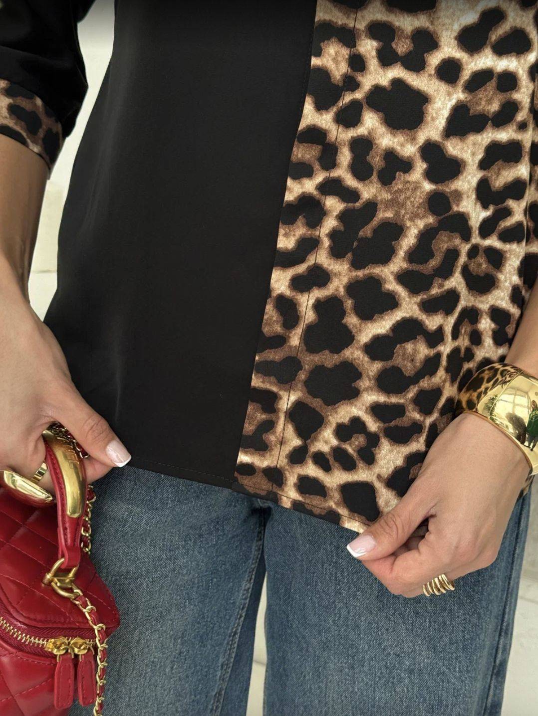 OMBRE Leopard Blouse, Black Blouse #8