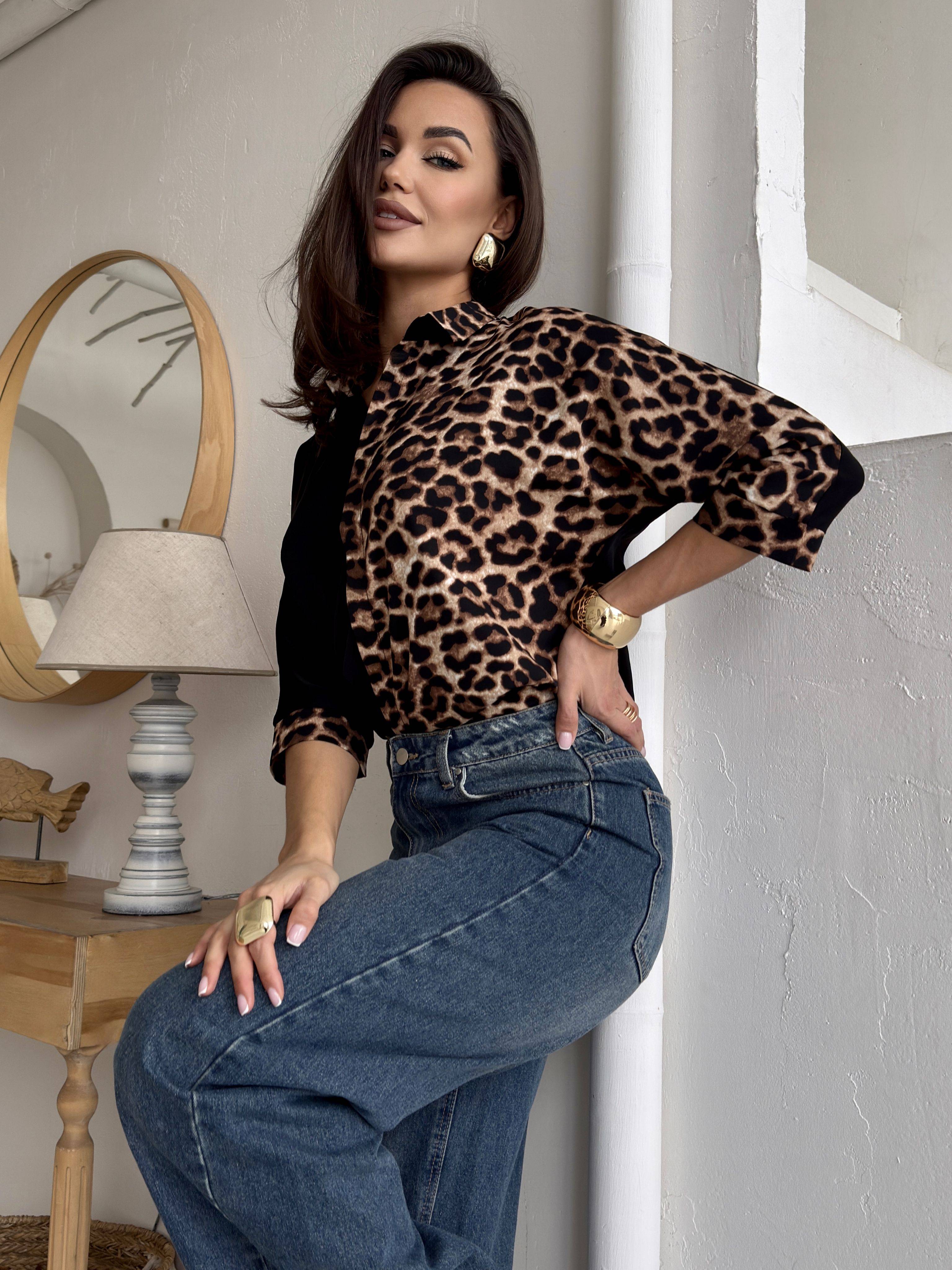 OMBRE Leopard Blouse, Black Blouse #5