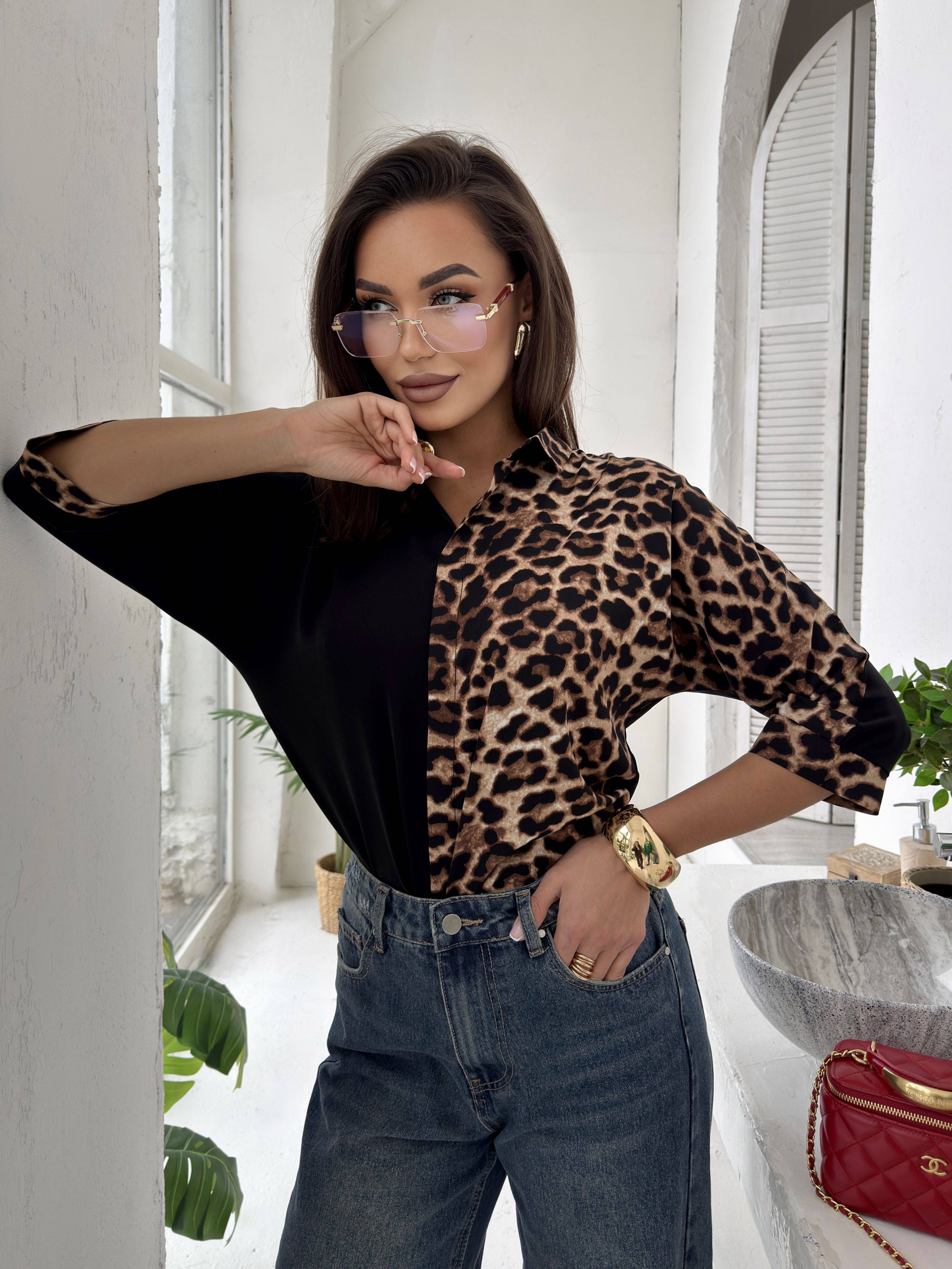 OMBRE Leopard Blouse, Black Blouse #3