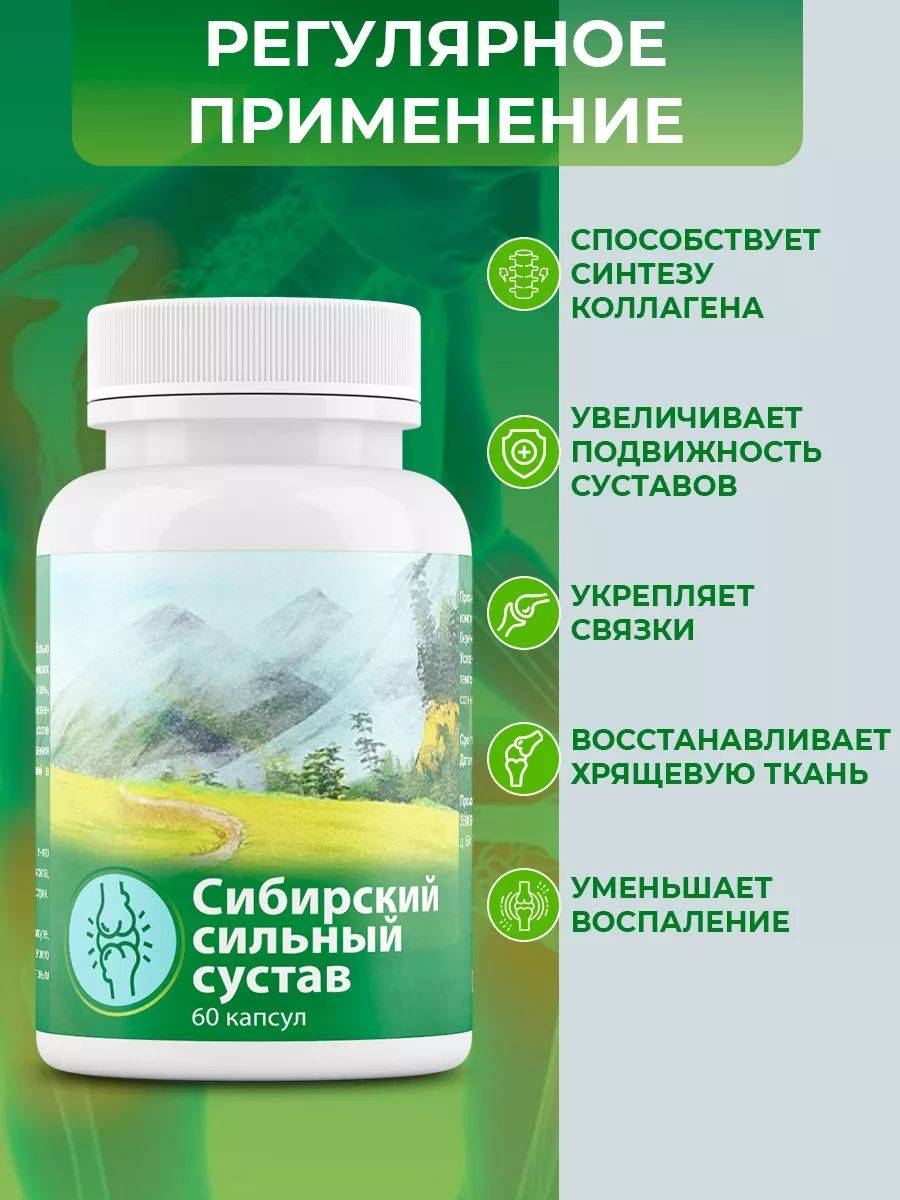 Sibirsky Silny Joint Support Capsules, 80 g, 1 Count, Plastic Bottle, Dietary Supplement #2