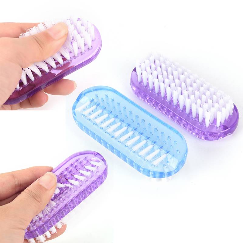 Double-Sided Nail Cleaning Brush Random Color