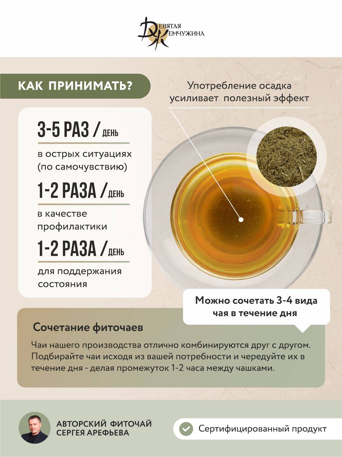 Lympodrenazhnyy Chay for Body and Lymph Cleansing, Lymphatic Drainage from Swelling, Devyataya Zhemchuzhina #11