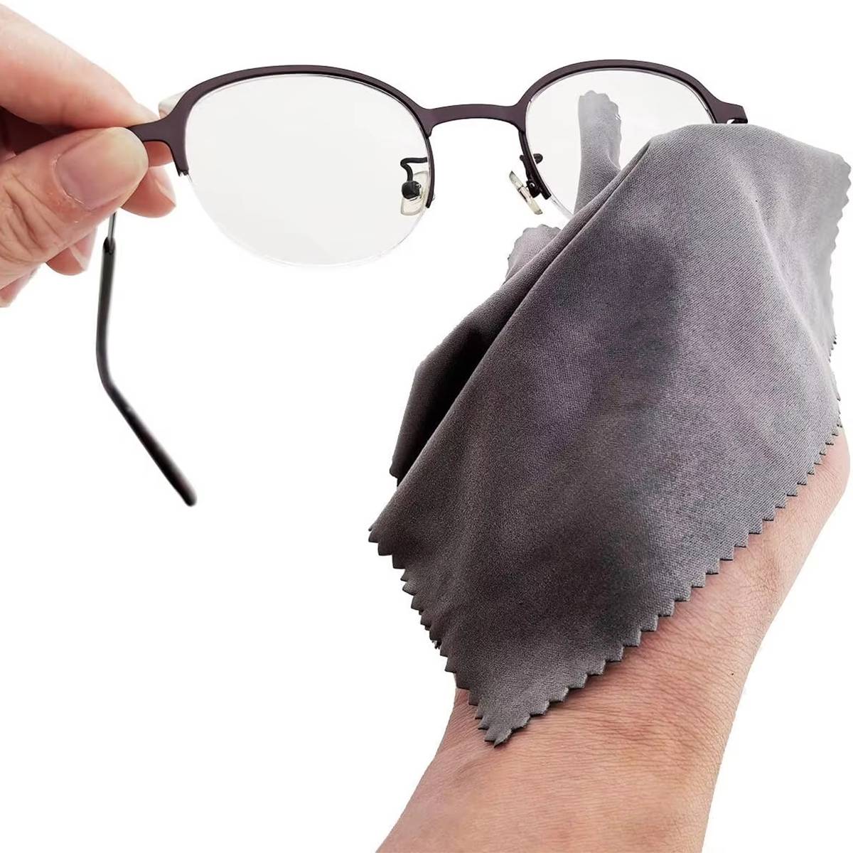 LemoLi Microfiber Glasses Cloth 15x15 cm, Dark Gray, 5 Pieces #2