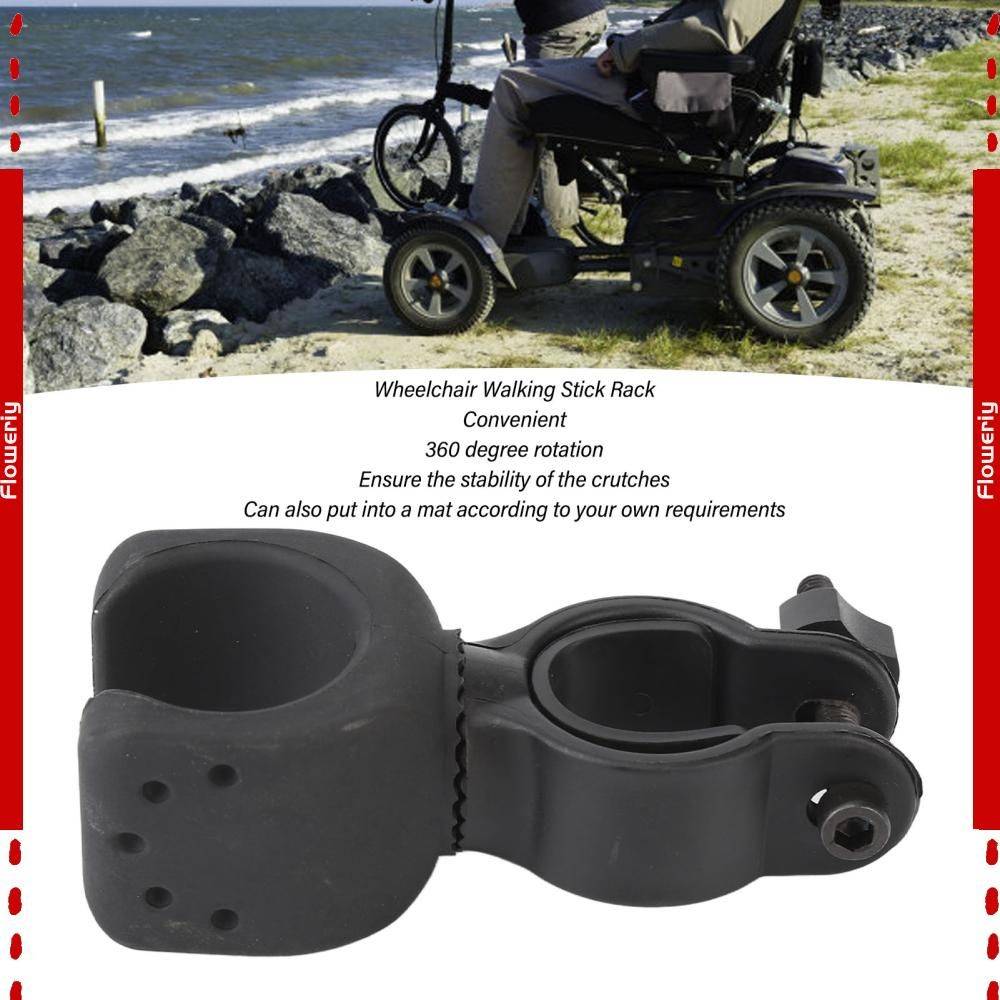 Crutches and Cane Holder – 360° Rotating Stand – Black – 1 Pack #3
