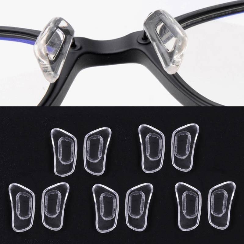 Silicone Nose Pads with Fasteners – 5 Pairs, Brown-Red, 13mm x 7mm – for Eyeglasses #9