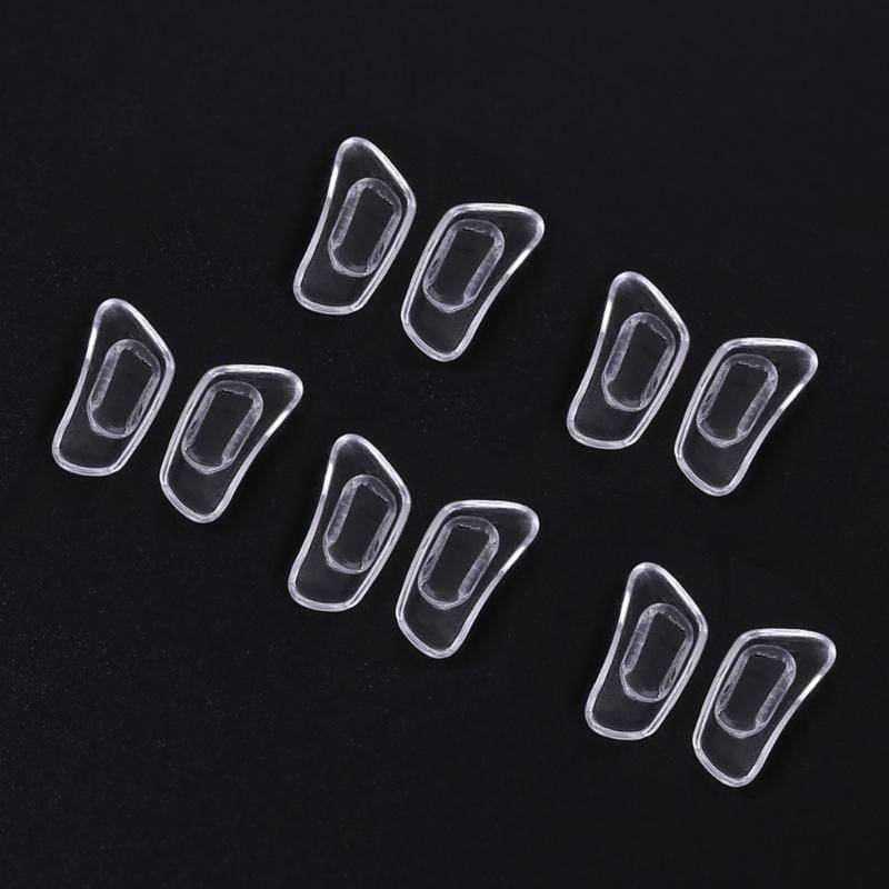Silicone Nose Pads with Fasteners – 5 Pairs, Brown-Red, 13mm x 7mm – for Eyeglasses #2