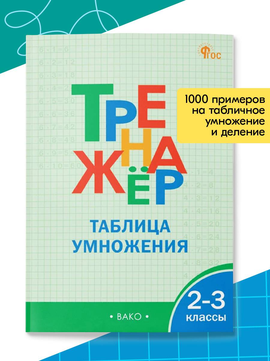Тренажёр таблица умножения. 2-3 классы | Multiplication Table Math Trainer, 100+ Exercises