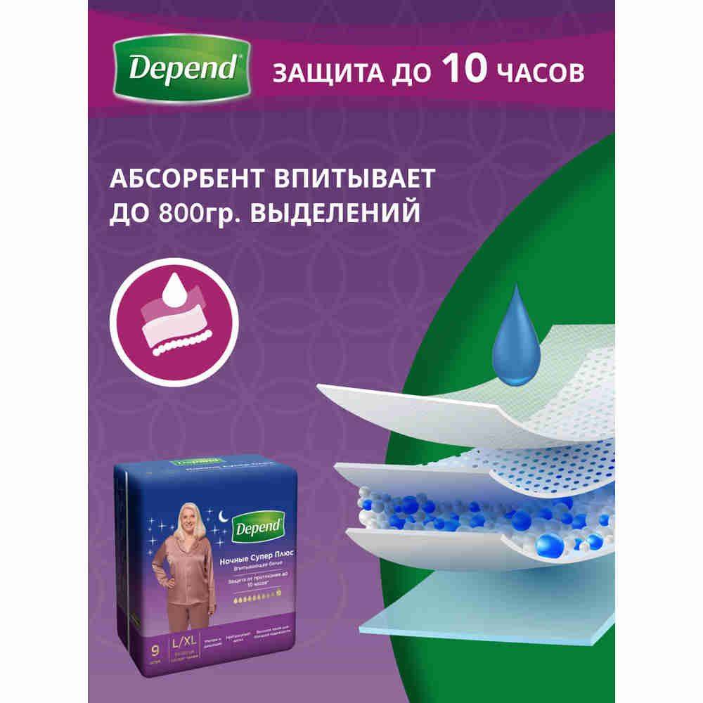Depend Adult Underwear Night L-XL 9 Count Female Beige #5