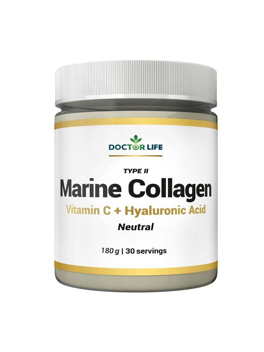 Doctor Life Marine Collagen Type II Powder with Vitamin C & Hyaluronic Acid, 1010 g, Flavorless #12