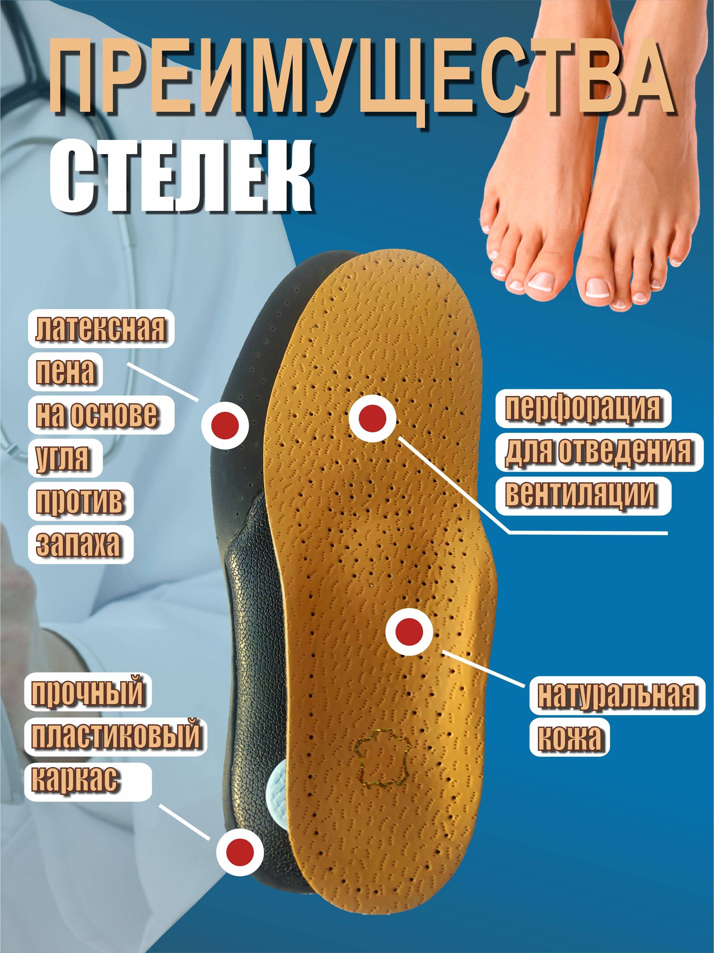 MUVUTER Orthopedic Insoles for Men, Beige, Natural Leather, Sizes 43-44 #6