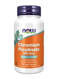 NOW Chromium Picolinate 200 mcg, 100 Vegetarian Capsules #1