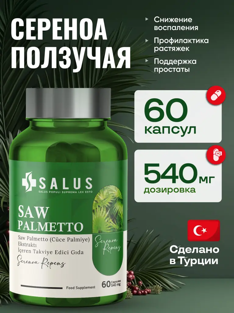 SALUS Saw Palmetto Capsules, 60 Count #1