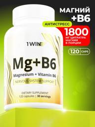 1WIN Magnesium Citrate with Vitamin B6, 120 Capsules #1