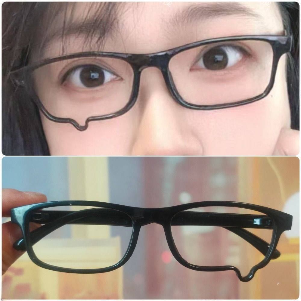 Nuotong Y2K Anime-Style Computer Glasses for Adults - Lightweight Polycarbonate Frames (Black) #3
