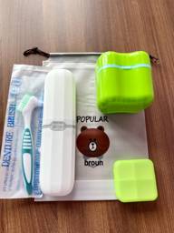 Dental Care Set with Container, Case, Toothbrush and 4-Compartment Pill Box Tablets #1