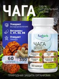 funherb Chaga Mushroom Capsules 60 Count 300 mg #1