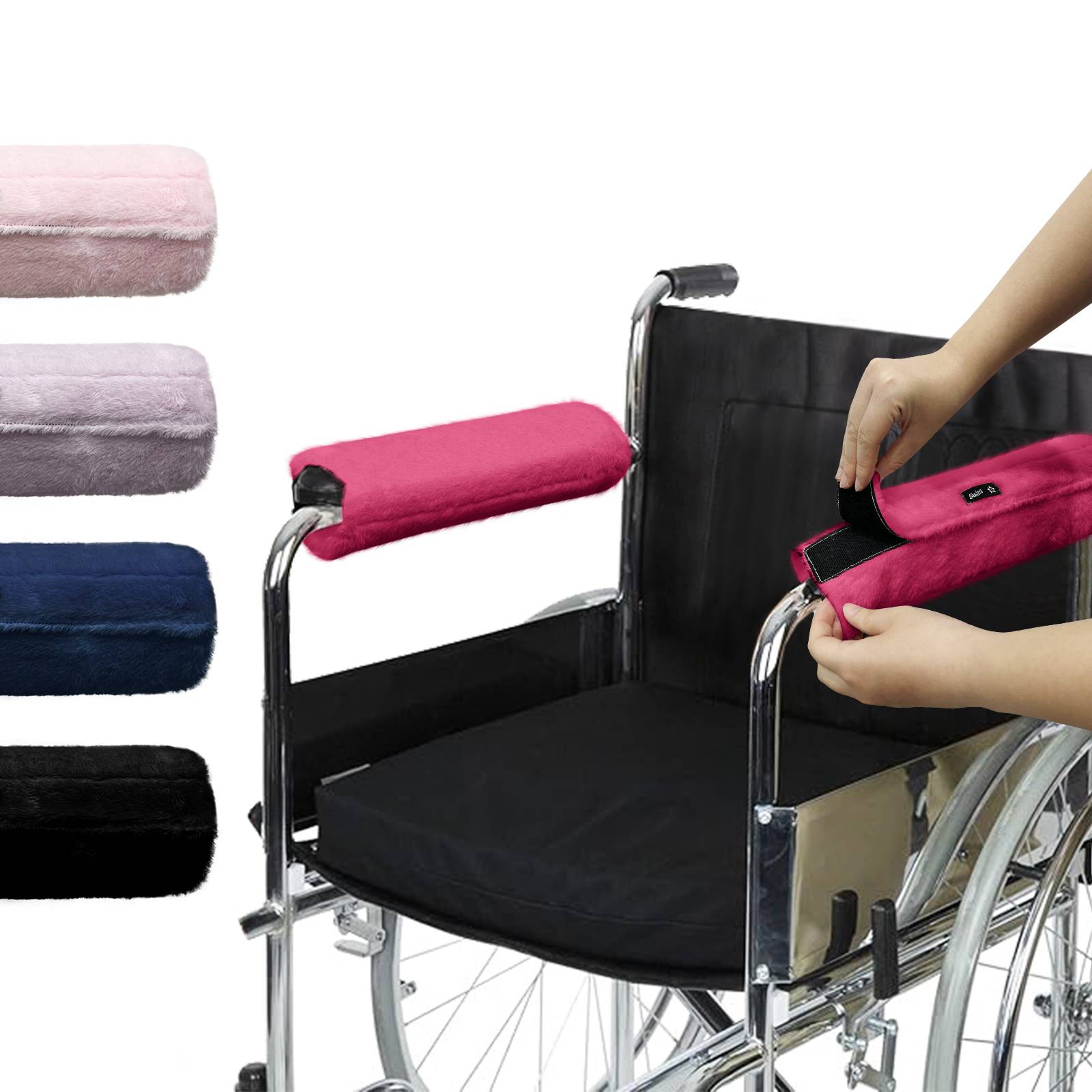 SPRING SEAON Wheelchair Armrest Pads – 2 Pack Soft Memory Foam, Washable, Magenta #2