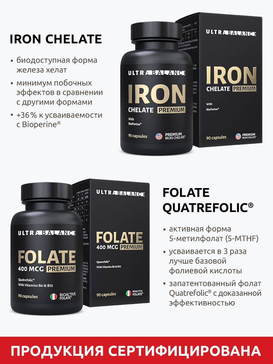 UltraBalance Folate + Iron Complex Dietary Supplement Capsules 180 Count #3