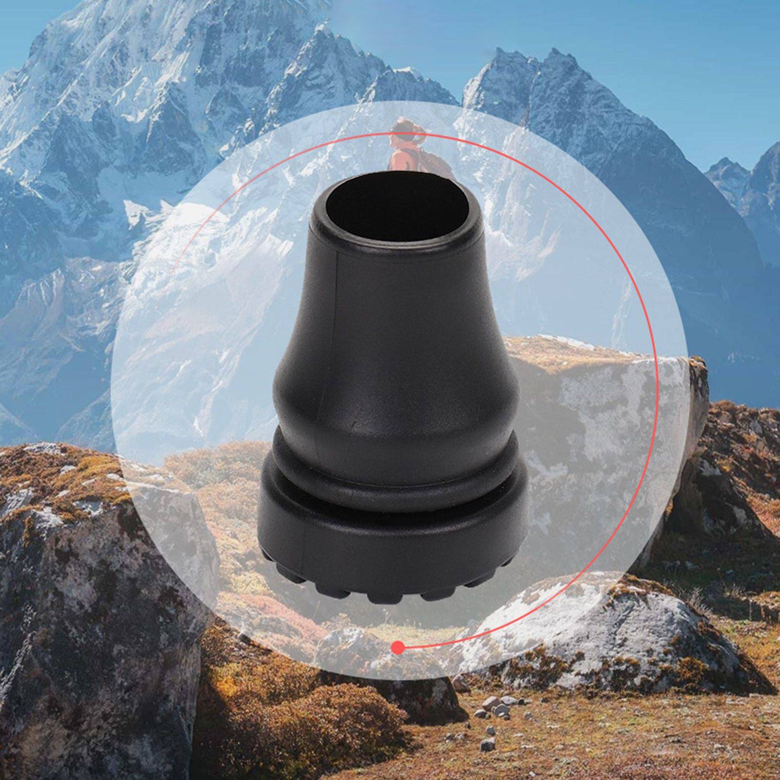 Round black rubber cane tip 22 mm #2
