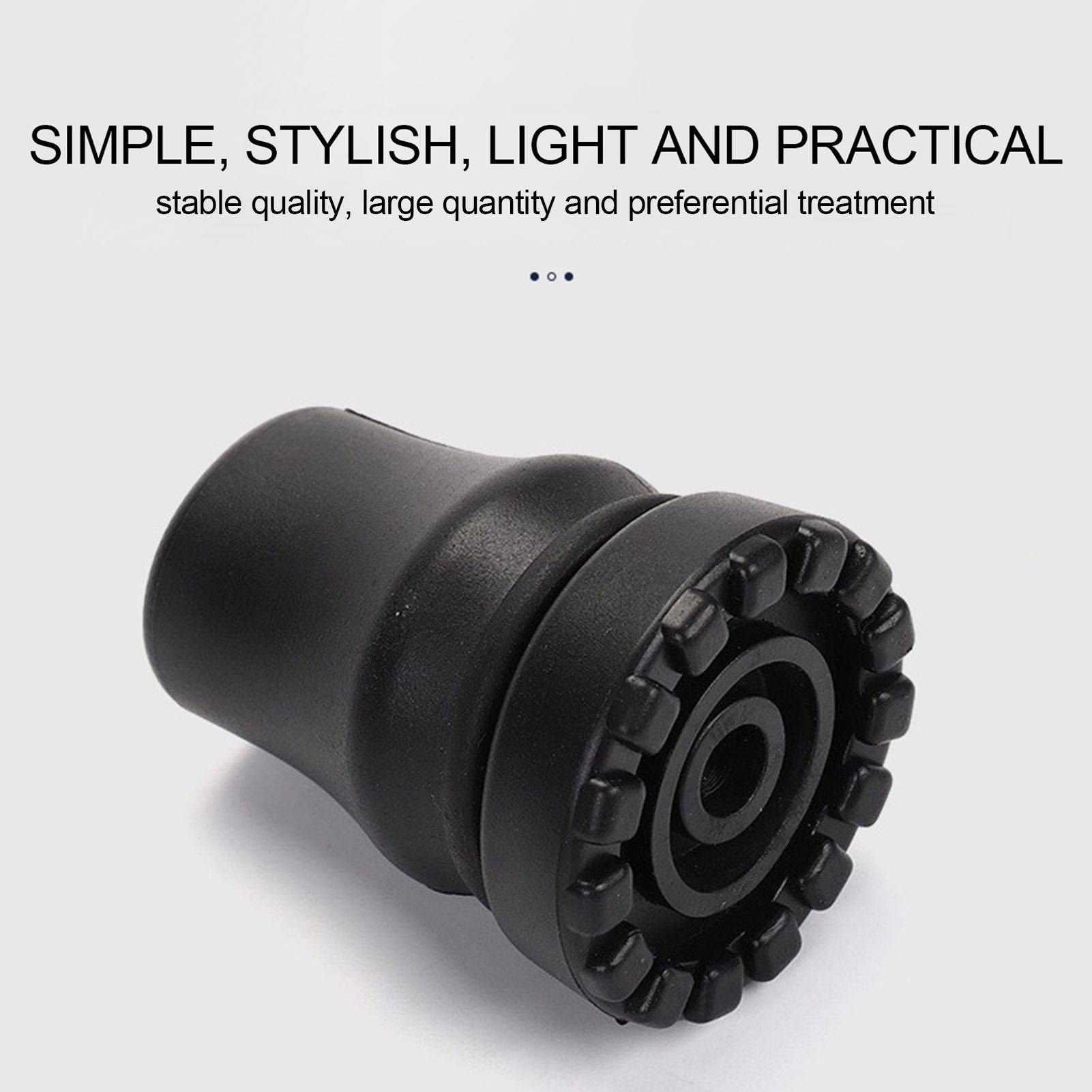 Round black rubber cane tip 22 mm #6