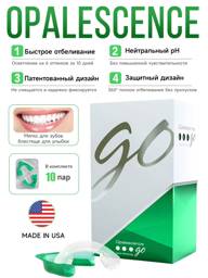Opalescence Go 3% Home Teeth Whitening Kit (10 Trays) with Mint Flavored Gel - Gluten-Free, Kosher, Low Sensitivity | Ultradent, USA #1