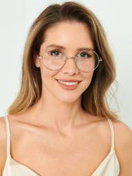 SUNKILINA Round Clear Computer Glasses, 50 mm Lenses #1