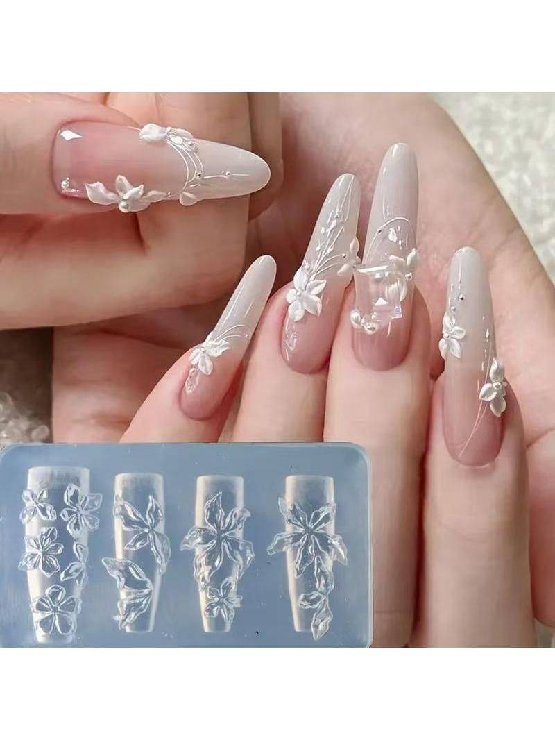 Silicone Nail Mold with Floral Patterns