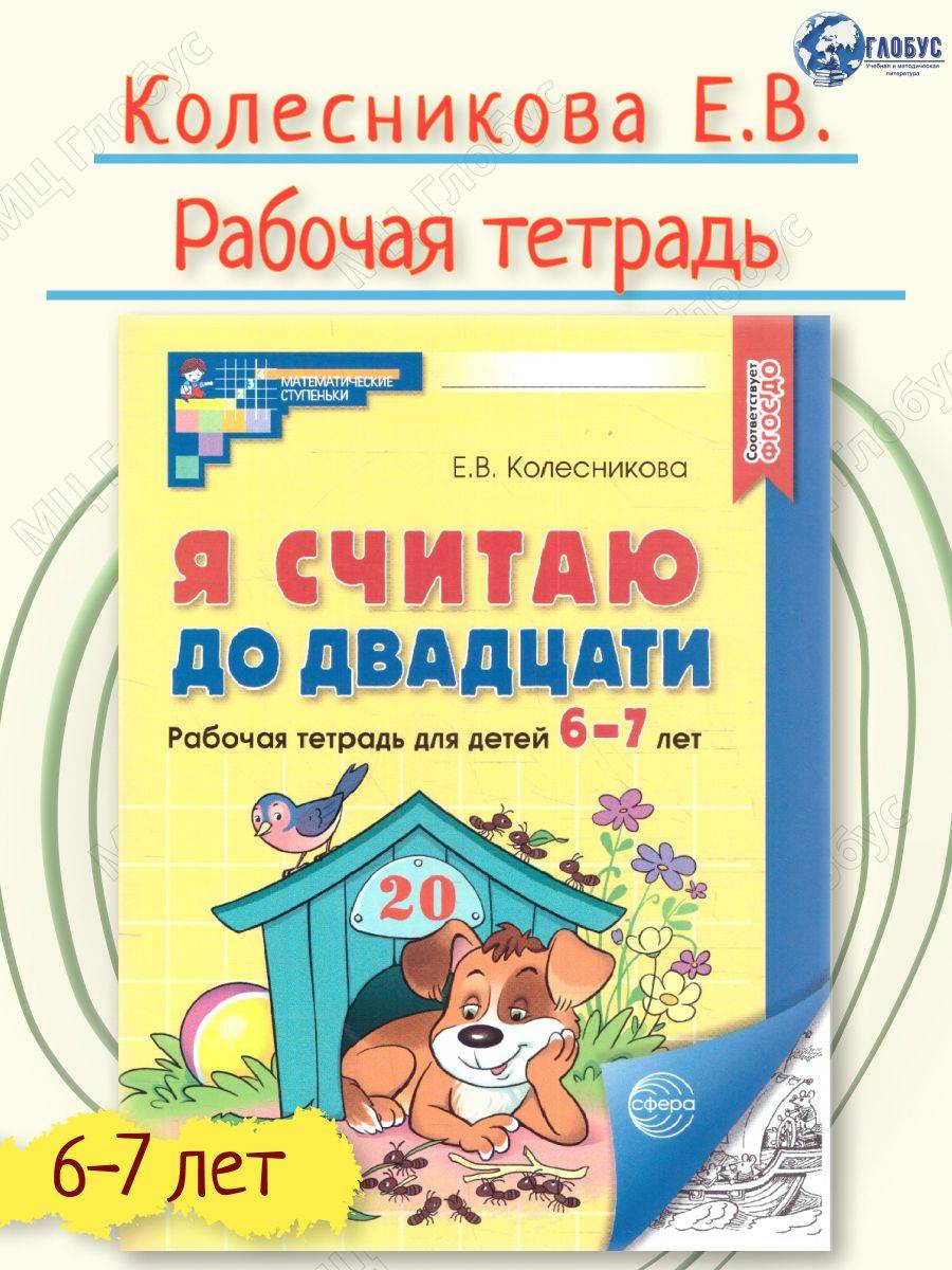Я считаю до 20. Рабочая тетрадь для детей 6-7 лет (черно-белая). ФГОС ДО | Counting to 20: A Workbook for Children Aged 6-7 (Black and White). DOD FSES