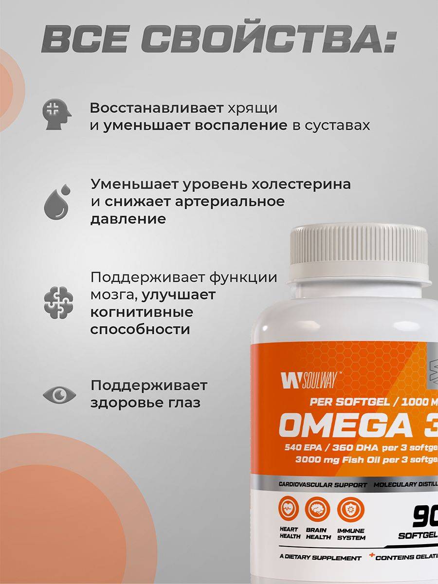 Soul Way OmegaZen Omega 3 Fish Oil 1000mg (540 EPA / 360 DHA) 90 Capsules #6